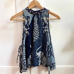 FREE PEOPLE double elephant halter top with side ties